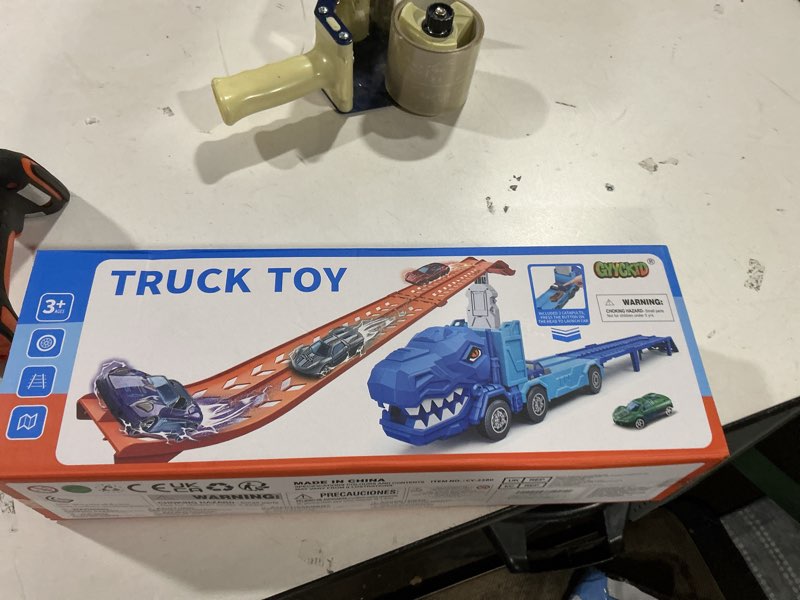 GYYCKTD Race Track Truck Toys for 3 4 5 6 7 8 Years Old Boys, Carrier Vehicle Playset with 12 Die-Ca