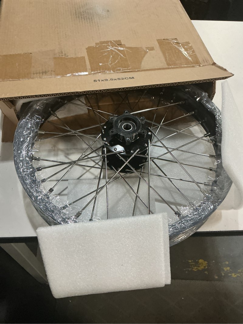 Condition photo showing New/Like New for tofr 16" x 1.85" rear spoke wheel hub rim for surron light bee x/light bee s/segway x160 x260 / 79 bike falcon m/e ride pro-ss 16" rear black