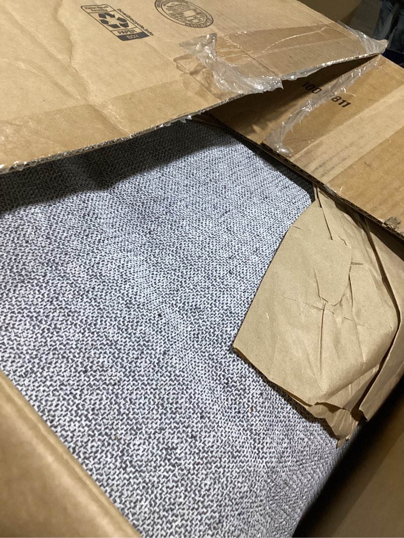 Condition photo showing As Is for Area Rug 9x12 Washable Living Room Rugs: Large Modern Abstract Soft Area Rugs Non-Slip, Low Pile Floor Carpet for Bedroom, Kitchen, Dining Table Home Office (Brown, 9'x12')