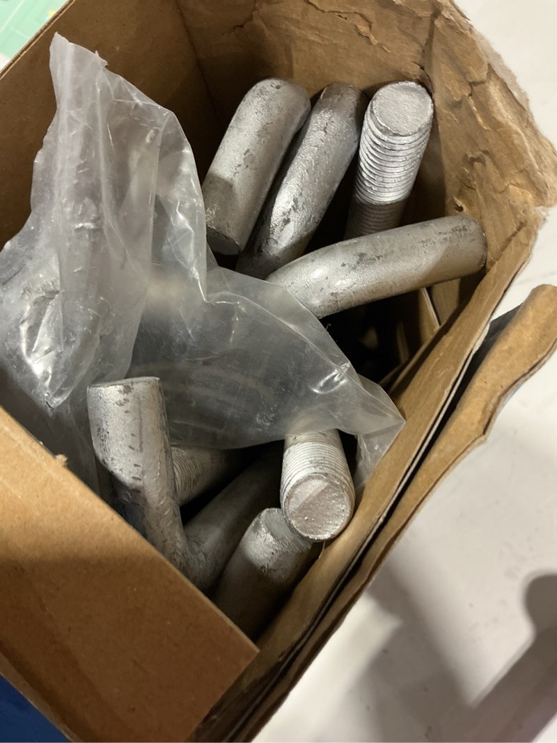 Condition photo showing As Is for 5/8” x 12” concrete anchor bolts (10 pack) l shaped, hot-dip galvanized 5/8"x12" (10 pcs)