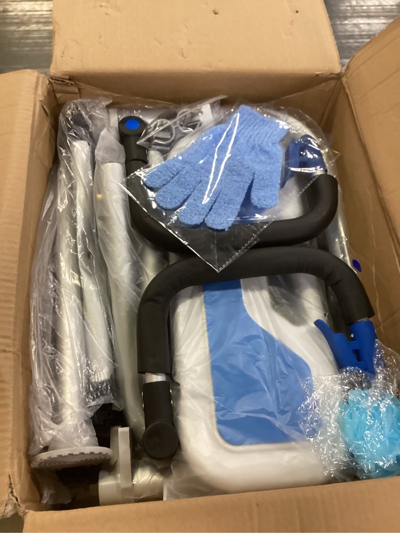 Condition photo showing New/Like New for Swive Shower Chair with Arms and Back Heavy Duty 500 lbs for Seniors Elderly Disabled or Bariatric Adults Bench Seat for Inside Shower Stall and Bathroom Bath Tub Seats Adjustable Stool
