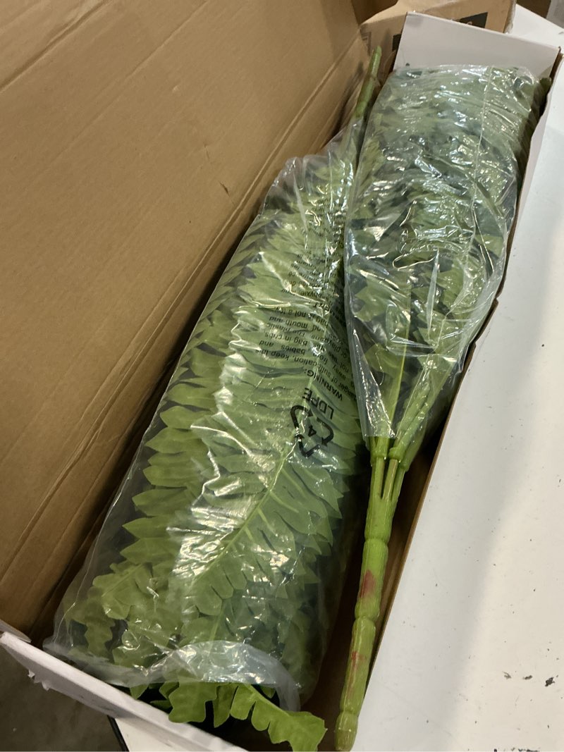 Condition photo showing Good Condition for 35" ferns artificial bush plants large, 2 artificial boston ferns with 39 fronds for outdoors home decor