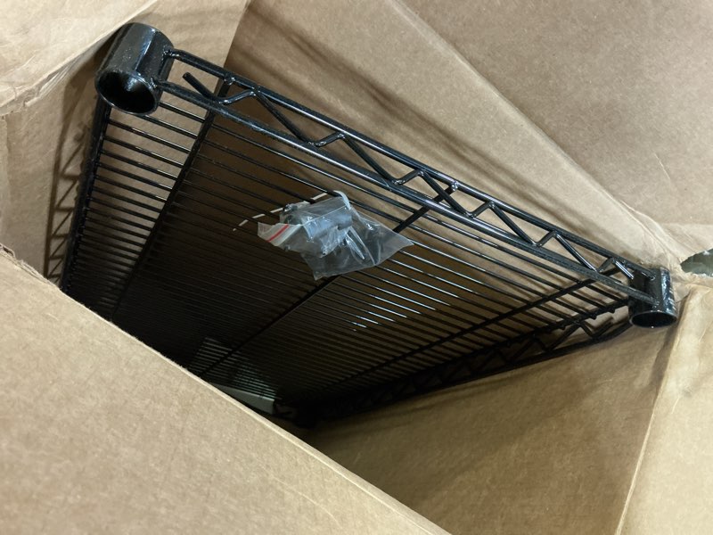 Condition photo showing Good Condition for nexel additional wire shelf for wire shelving units, 600-800 lb capacity, 18"w x 30"l, black epoxy finish 18"w x 30"l black epoxy
