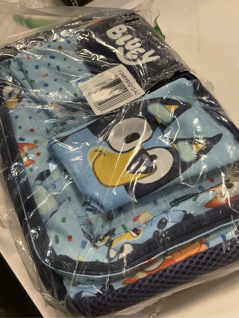 Condition photo showing Good Condition for ai accessory innovations bluey & bingo backpack for girls & boys, multi pocket bookbag with adjustable shoulder straps & padded back, blue