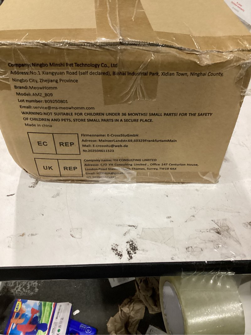 Condition photo showing New/Like New for cat scratching post, 32 inch tall scratching post for indoor with 5 inch diameter posts and ball cat scratcher for medium and large cats gray