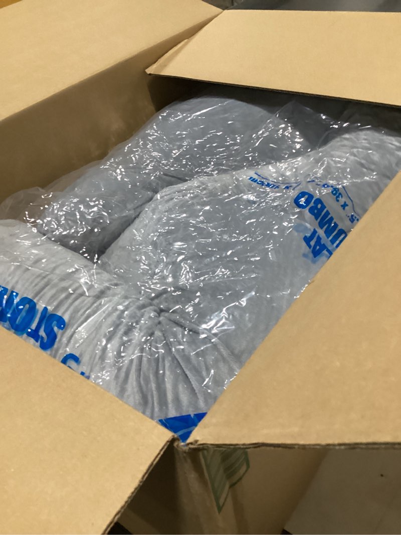 Condition photo showing As Is for (Similar to stock photo)Grey Body Pillow for Adults Shredded Memory Foam Long Pillow for Sleeping Firm Hug Pillows Removable Cover for Side and Back Sleepers Full Pillow with Gray Pillowcase