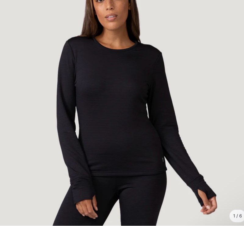 Women's Force Grid Fleece Base Layer Top black XL