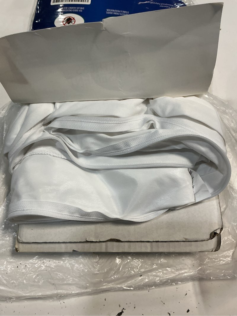 Condition photo showing As Is for rv bunk mattress encasement (30" w x 75" l) - waterproof zippered protector - cot size low profile fits 5" to 8" thick - hypoallergenic premium bed cover protects from dust allergens rv bunk 5"-8" depth