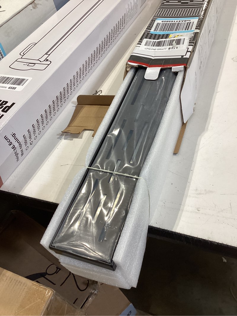 Condition photo showing Good Condition for neodrain 24 in matte black linear shower drain, rectangular linear drain for shower with brick pattern grate, 304 stainless steel bathroom floor drain matte black 24 in