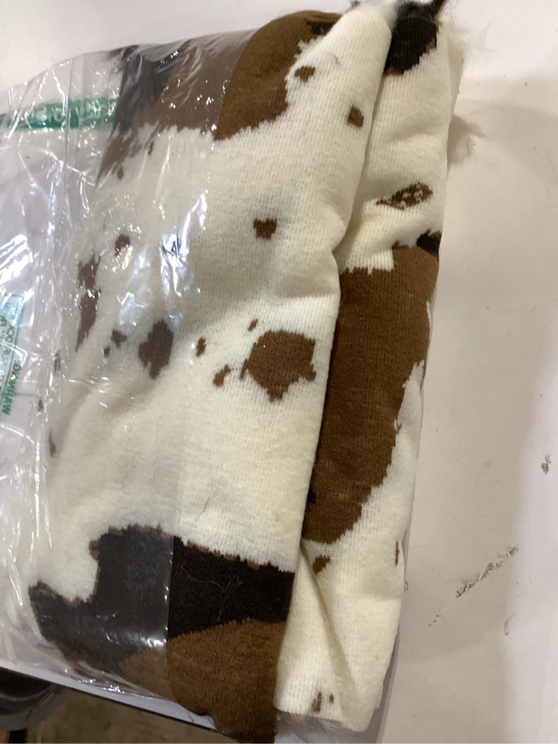 Condition photo showing Good Condition for chumia faux fur plush cow hide table runner 72x13 inch western table runners western cowboy decor for country farm animal fur skin for kitchen dining home decoration
