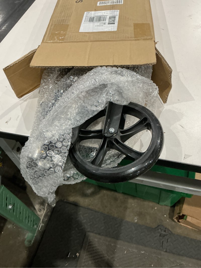 Condition photo showing Good Condition for scooters for kids 8-12, teens & adults - lightweight, foldable, 8-inch big wheels, hand brake & bell, 4 adjustable height levels, 240 lbs max load, perfect for school, campus and park rides black