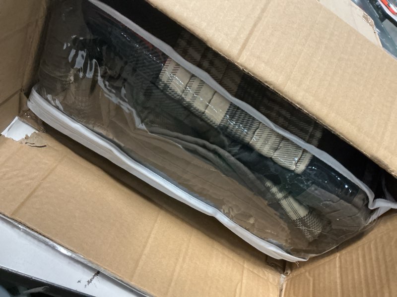 Condition photo showing Good Condition for Woolrich Winter Plains Reversible Quilt Set - Cottage Styling Reversed to Solid Color, All Season Lightweight Coverlet, Cozy Bedding Layer, Matching Shams, Oversized Full/Queen, Stripes Taupe 3 Piece Winter Plains Taupe Oversized Full/Queen