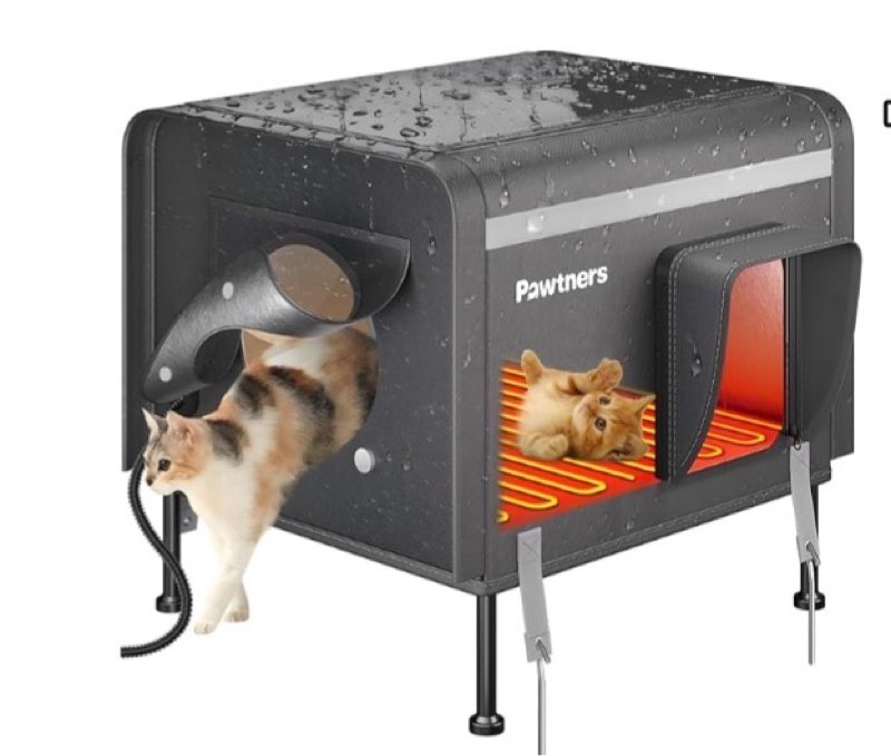 dahivs indestructible heated cat house for outside, large heated outdoor cat house 100% weatherproof