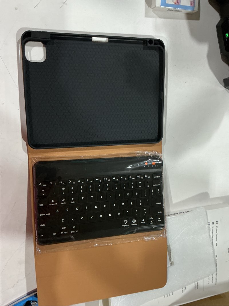 Condition photo showing Good Condition for pu leather keyboard case for ipad air 5th/4th generation 10.9 inch & pro 11 inch 1st-4th gen, 7-color backlit bt folio keyboard with pencil holder, compatible with ipad air 11 inch m2 (wine) wine 10.9/11in(air 6/5/4th & pro 11in 1st/2nd/3rd/4th)