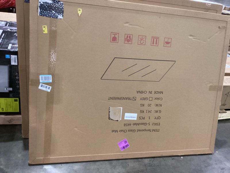 Condition photo showing New/Like New for koonmi tempered glass chair mat 44"x58" - premium office chair mat for hardwood floors & low-pile carpet with 4 non-slip pads - thick scratch-resistant surface 44*58 clear