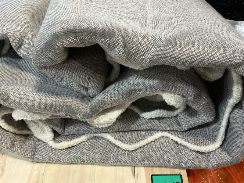 Condition photo showing As Is for Loloi Chris Loves Julia Scottie Collection SCO-01 Ivory/Rust 2'-3" x 3'-9", .87" Pile Height, Runner Rug Ivory / Rust 2'3" x 3'9" (Rectangular)