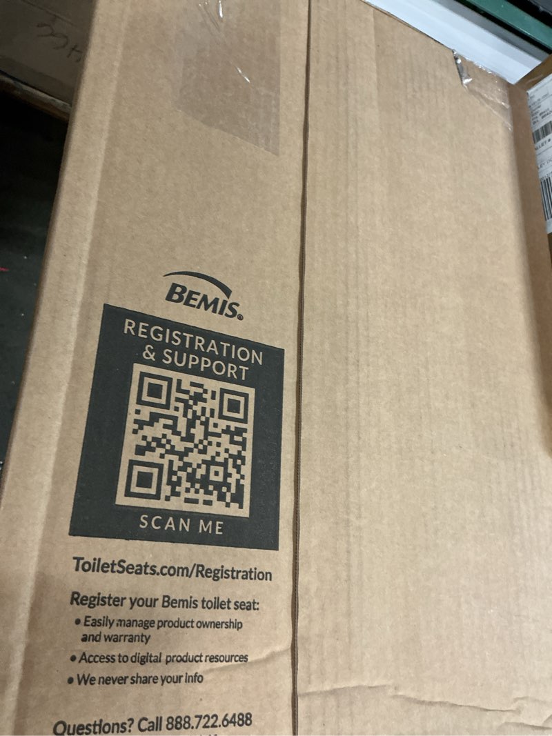 Condition photo showing As Is for Mayfair Cassel Slow Close Toilet Seat, Easy Clean, Non Slip Premium Wood Seat, Easy Install, Made in USA, Elongated, Biscuit Seat Elongated