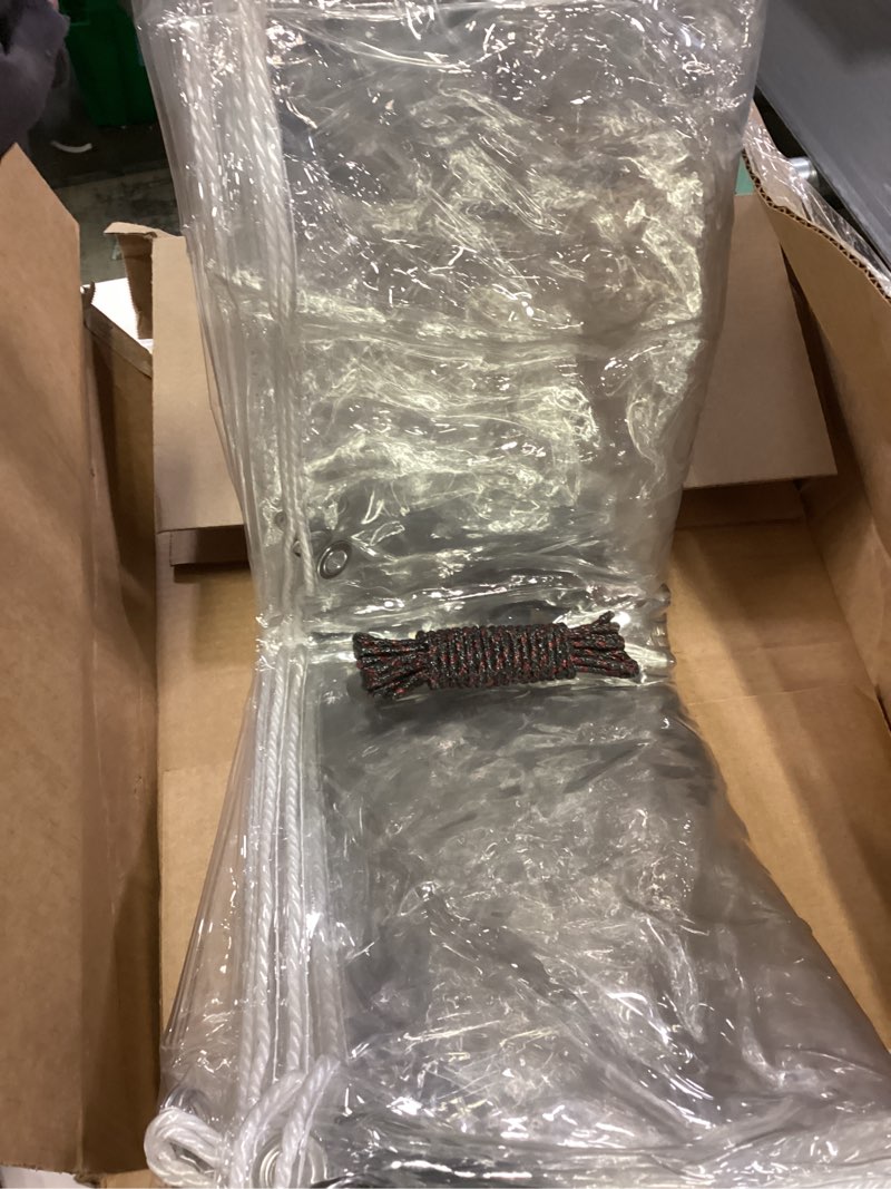 Condition photo showing Good Condition for Tarps Grommets Heavy Duty Waterproof PVC Transparent - Tarpaulin Poly Clear Vinyl Lona Cover - 14 Mil Clear Awning Canopy Patio Tent Enclosure - Tarp to Cover The Sun and Rain 6x10ft 6 x 10 ft