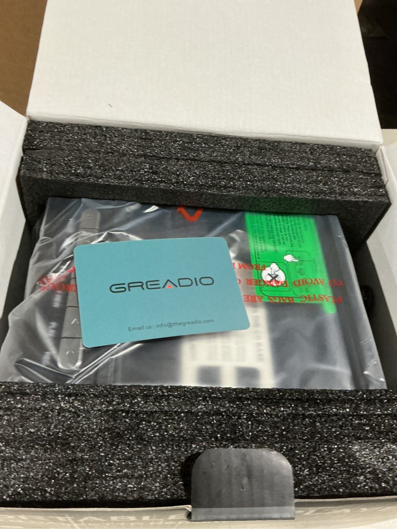 Condition photo showing Good Condition for Greadio Boombox CD and Cassette Player Combo, 5000mAh Rechargable CD Player Boombox with Bluetooth Receive/Transmit/FM Radio/USB/TF/AUX/Remote Control, Boom Box Cassette Player for Home Outdoor Black CD Player Boombox with Cassette