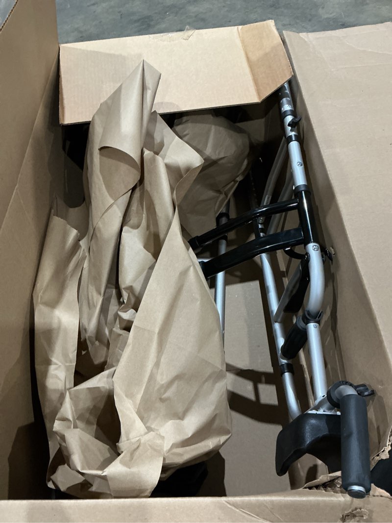 Condition photo showing Good Condition for delog folding walker for senior - platform walker with 5’’ wheels and removable padded armrests 350lbs, lightweight walking mobility aid, standard walker for elderly (black)