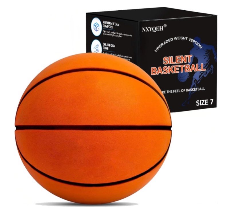 NXYQEH Silent Basketball Size 7 - Non-derforming Package, New Upgraded Weight 600g Grooved Airless I