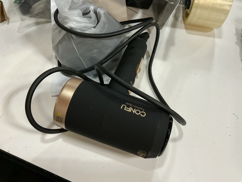 Condition photo showing Good Condition for hair dryer, confu blow dryer with diffuser, 21000prm professional hairdryer, portable lightweight fast drying negative ionic blow dryer, hair diffuser for curly hair for home travel black