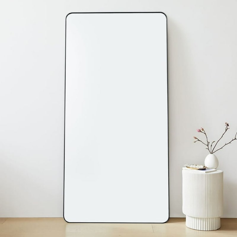  TEHOME Comtemporary Black Metal Framed Rectangle Bathroom Vanity Mirror 30x60''