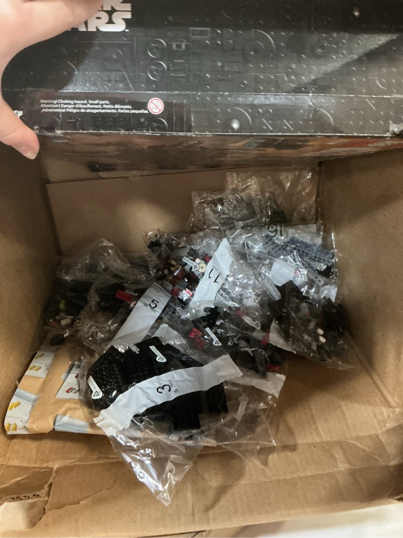 Condition photo showing As Is for LEGO Star Wars The Dark Falcon Buildable Starship, Star Wars Toy Vehicle Set for Boys and Girls, Collectible Millenium Falcon Toy with 6 Star Wars Minifigures, Birthday Gift for Kids or Any Fan, 75389