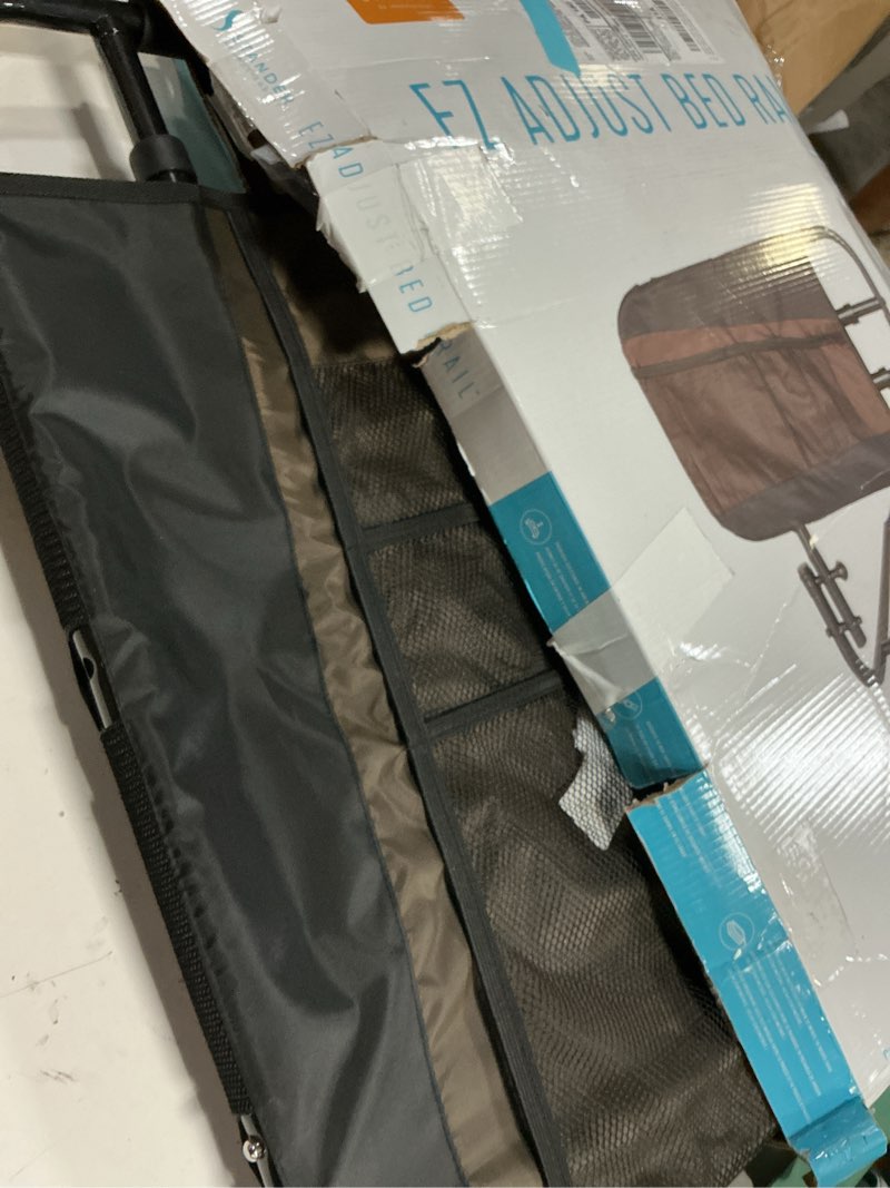Condition photo showing Good Condition for stander ez adjust bed rail, adjustable senior bedrail and safety assist railing for elderly adults with organizer pouch, astm safety approved guard-rail, black