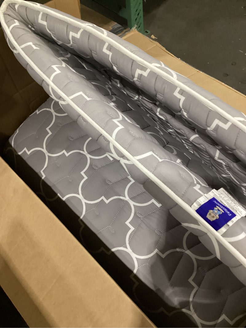 Condition photo showing As Is for 6th generation japanese floor futon mattress - extra-thick 9-layer modern futon with 100% high-density foam, portable floor mattress sleeping pad for adults, guest room, dormitory, full size (54"x80") grey full(54"x80")