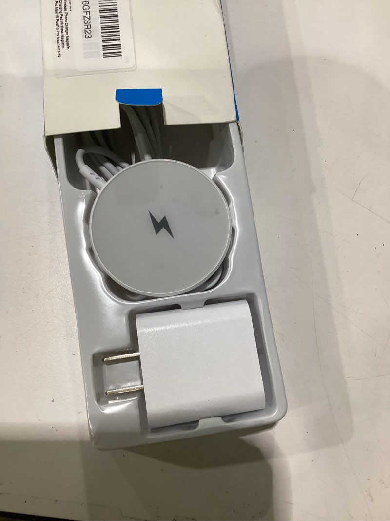 Condition photo showing Good Condition for [apple mfi certified]magnetic wireless iphone charger magsafe charger,6ft 15w fast phone charging pad wireless magnetic charge for iphone 17/17air/16 pro max/16 plus/15 pro max/14/13/12/airpods3/2/pro 1 pack 6ft white 1