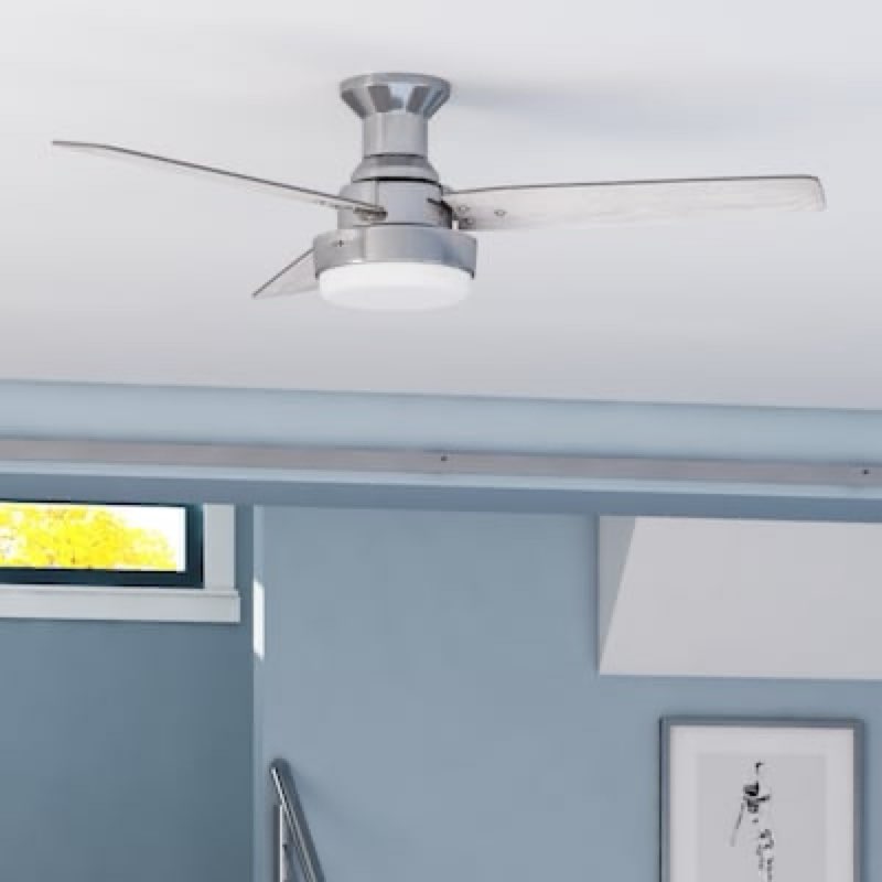 harbor breeze mac iii easy2hang 52-in brushed nickel with driftwood/toffee blades adjustable