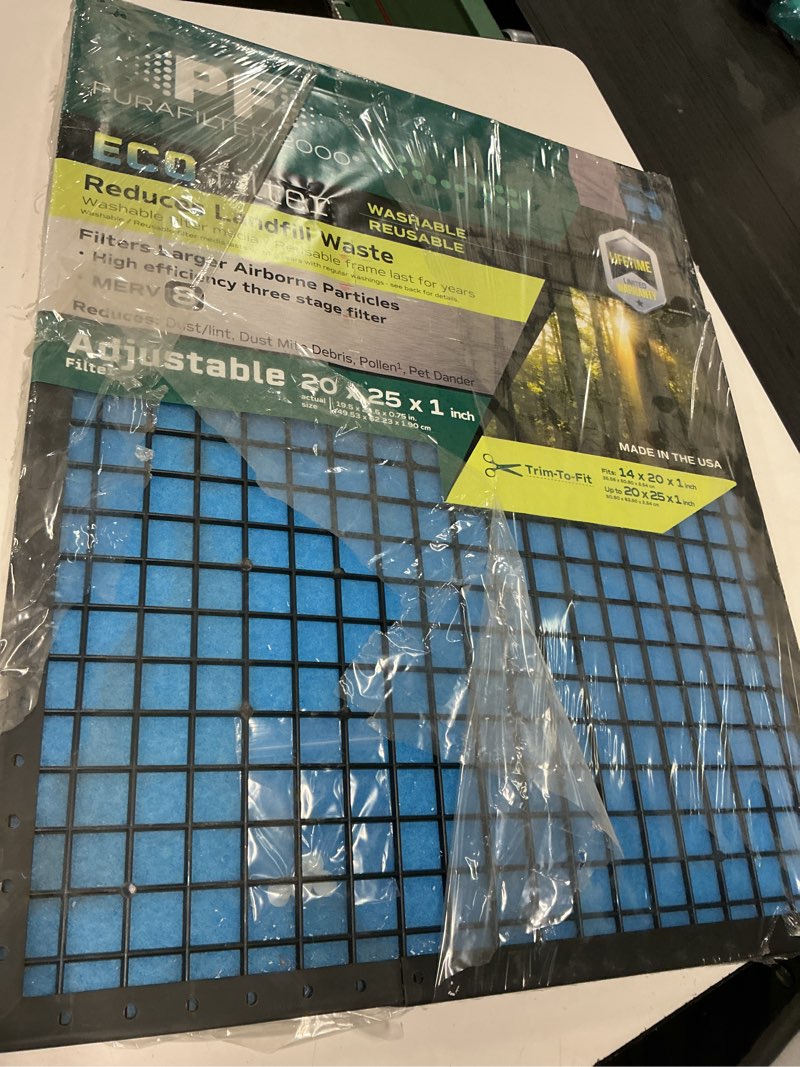 Condition photo showing Good Condition for purafilter 20-in w x 25-in l x 1-in washable merv 8 cut to fit air filter