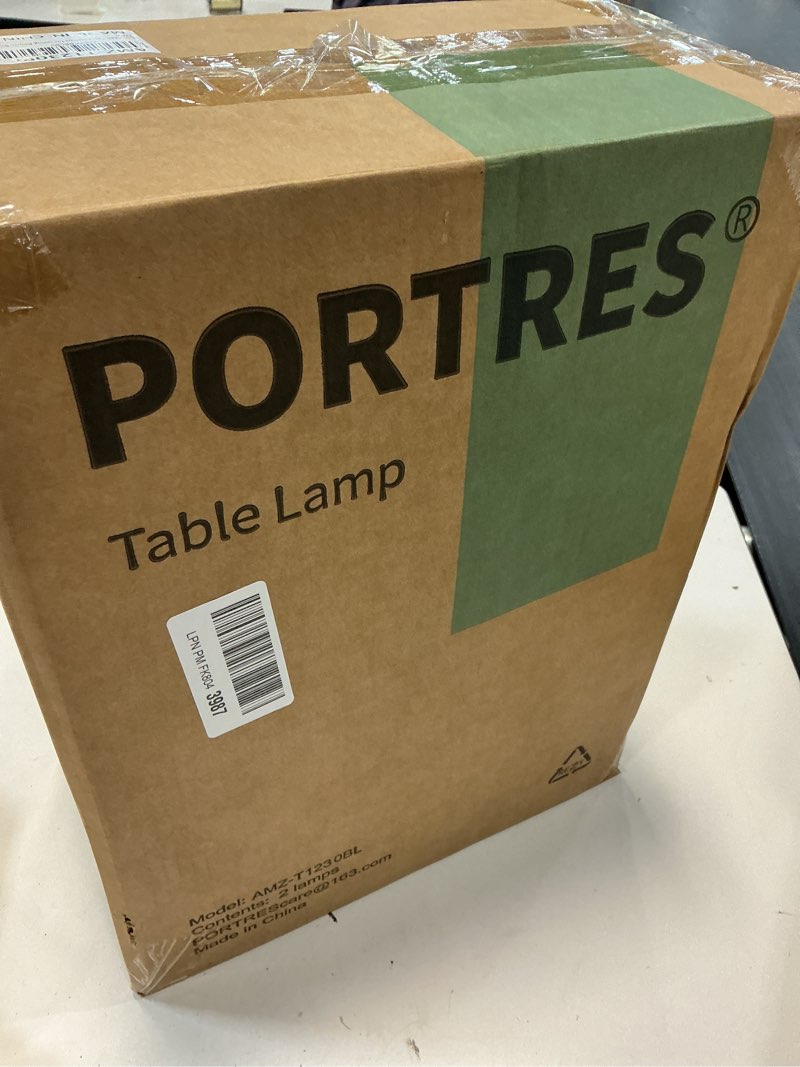 Condition photo showing item condition for 27.5" Ceramic Table Lamps for Living Room Bedroom Lamps Set of 2 Modern Boho Bedside Lamps Night Stands Farmhouse Vintage Large Nightstand Lamp Reading Light Home Office Dorm Desk Deco Gifts, Blue Blue 27.5 inch