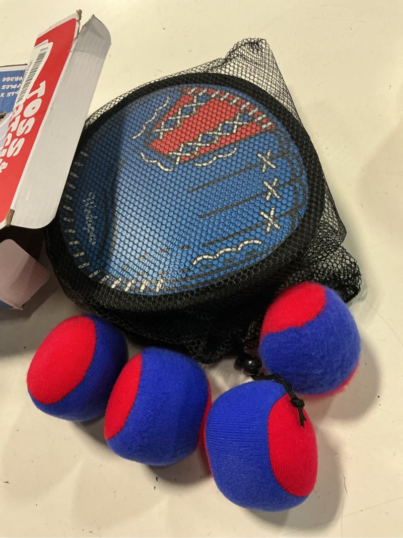 Condition photo showing Good Condition for toss and catch ball game, kids toddler baseball glove & catch ball toys, outdoor games for family, toys for beach yard pool outside, birthday easter gift for ages 3 4 5 6 7 8-12 year old boys girls red and blue