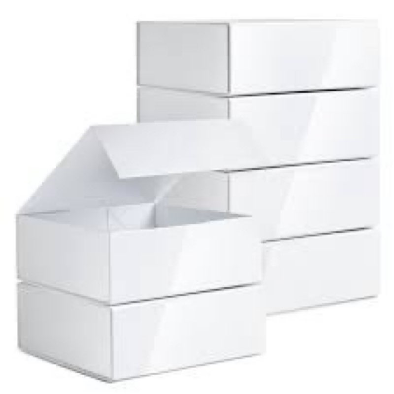 stockroom plus gift boxes with lids - 9.5 x 9.5 x 3.5 in, 6-pack glossy black square - magnetic closure & reusable decorative cases for groomsmen proposal & bridesmaid