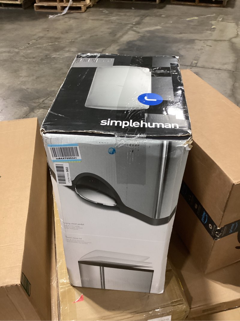 Condition photo showing Good Condition for simplehuman 38 liter / 10 gallon rectangular kitchen step trash can, brushed stainless steel 38 liter trash can