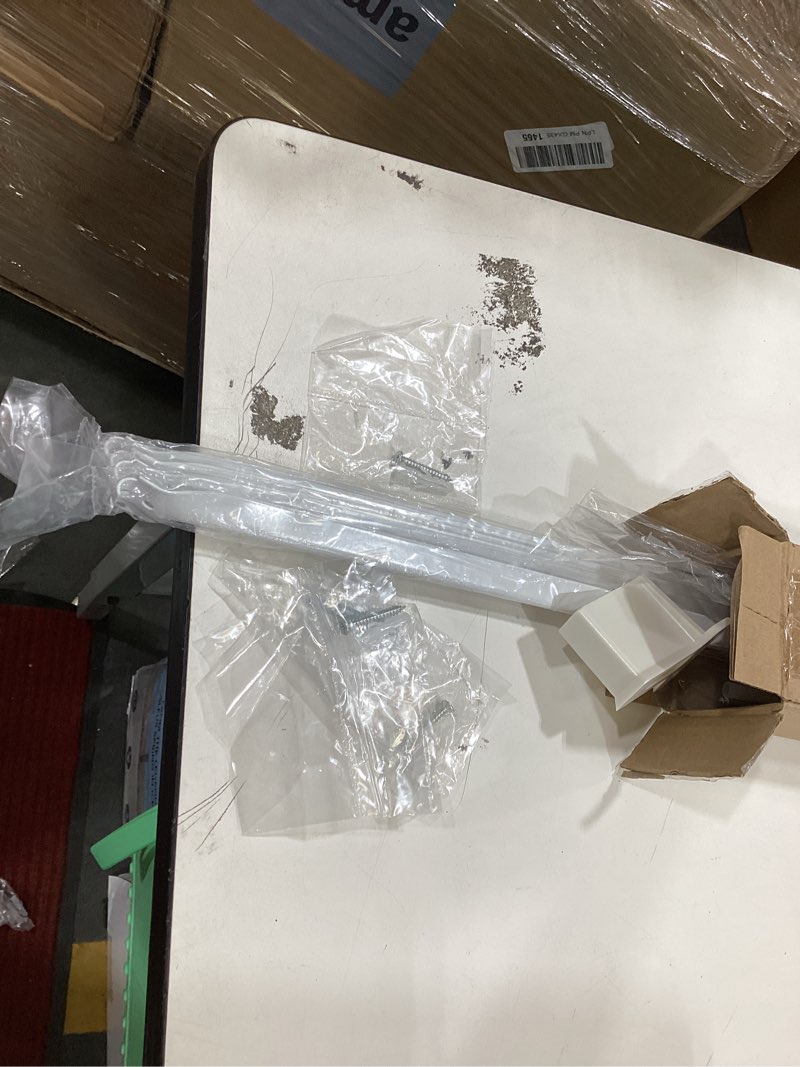 Condition photo showing As Is for 16inch support brackets for wire shelving set, 4 pcs wire shelf brackets with 8 wire shelf hooks and 4 end bracket for installation wire shelving support closet wire set