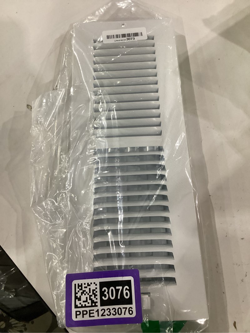 Condition photo showing Good Condition for 14 x 4 inch [duct opening] air vent covers for wall or ceiling - high airflow 2 way steel ventilation - adjustable wall/ceiling register, 15-3/4 inch x 5-3/4 inch [overall dimensions] 14"w x 4"h [duct opening]