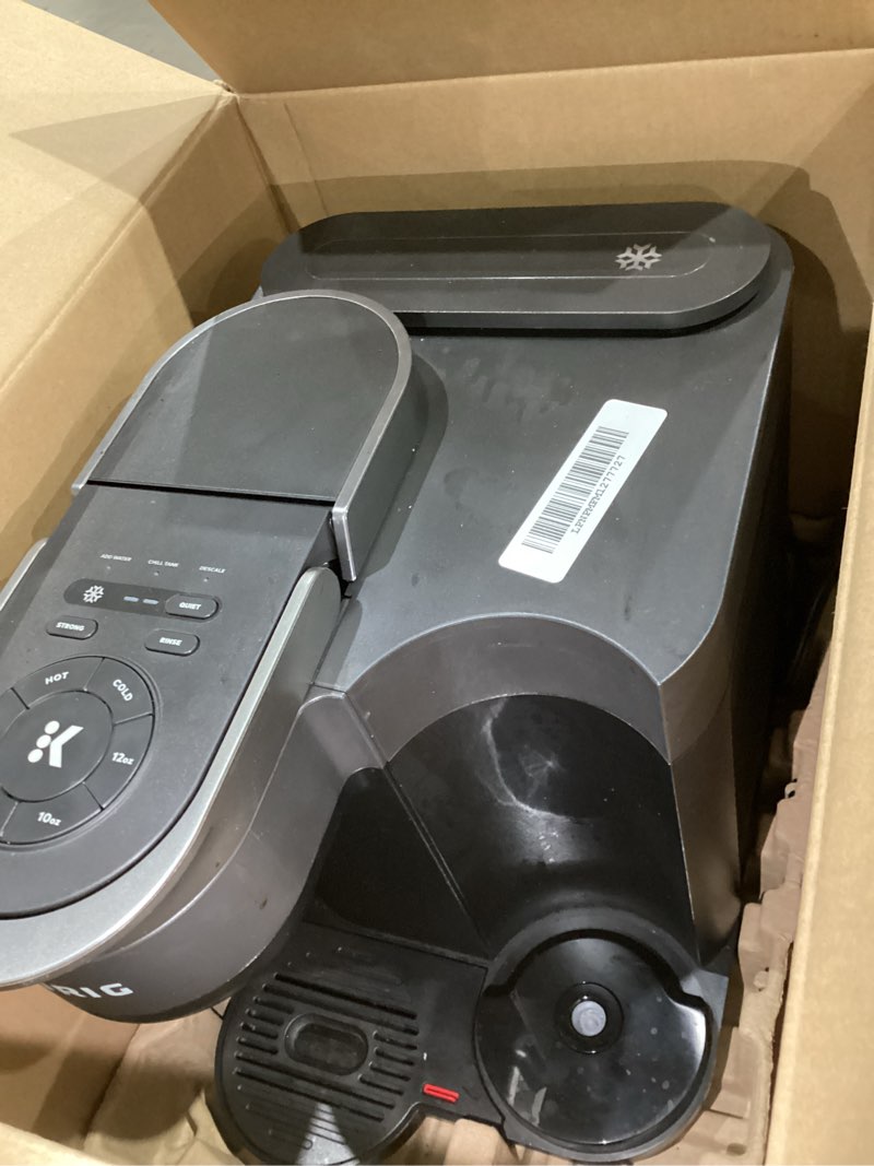 Condition photo showing As Is for keurig k-brew+chill iced or hot single-serve k-cup coffee maker with multistream and quickchill technology, 70oz. removable reservoir