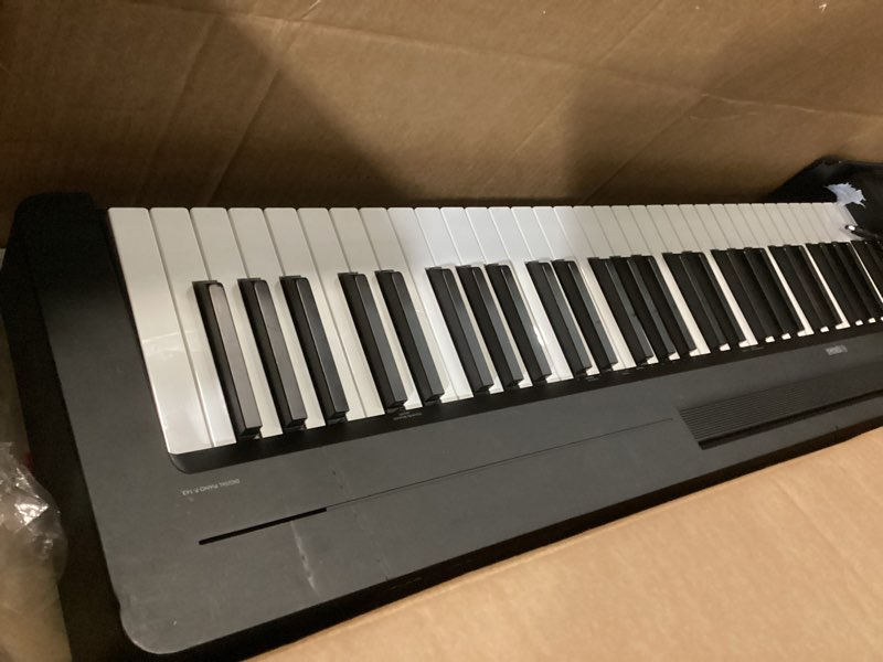 Condition photo showing As Is for Yamaha Weighted Action 88-Key Digital Piano , Includes Power Adapter and Sustain Foot Switch P143 Black