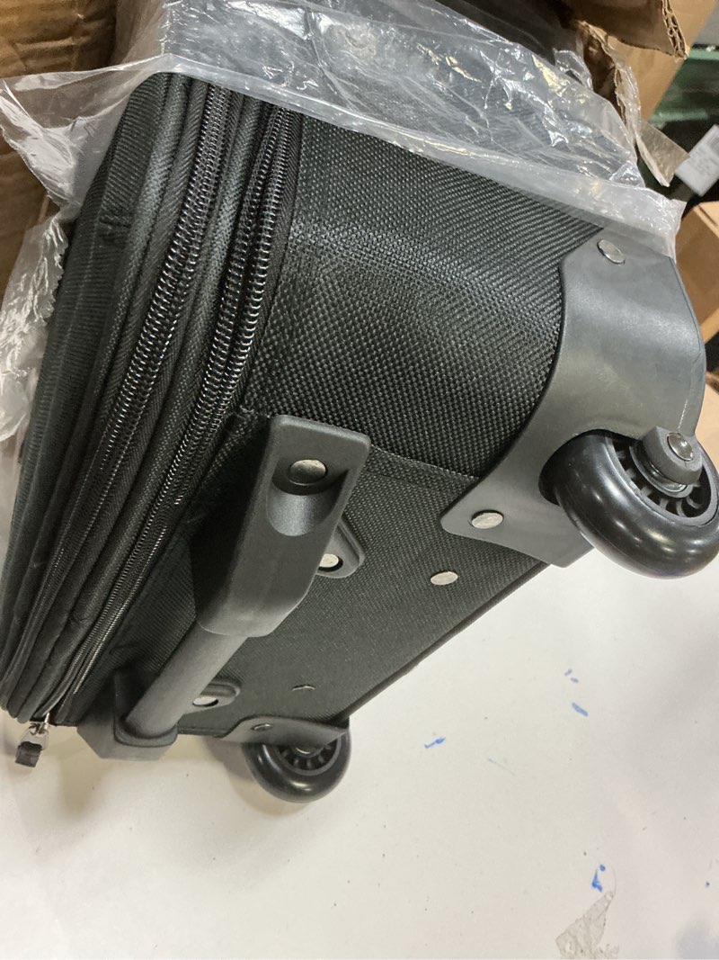 Condition photo showing Good Condition for U.S. Traveler Rio Lightweight Softside Rolling Carry-on Suitcase, 2-Wheel Set, Black Black 2-Wheel Set (21"/14")