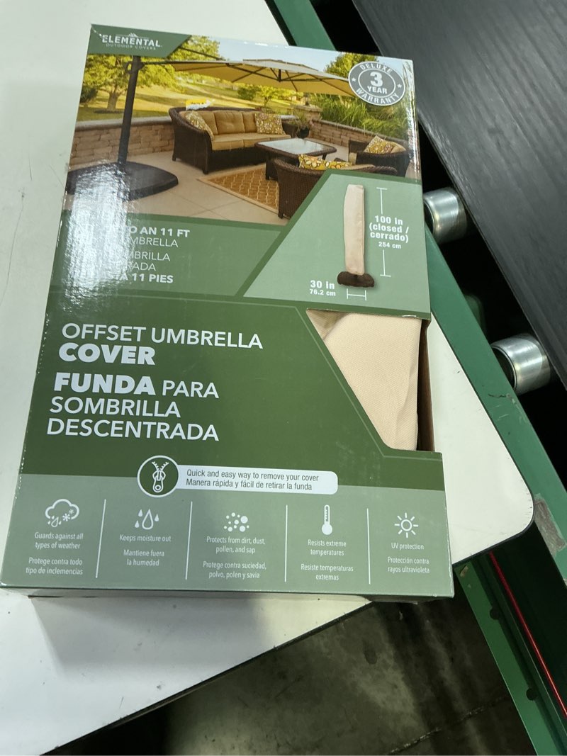 Condition photo showing Good Condition for elemental taupe polyester umbrella patio furniture cover