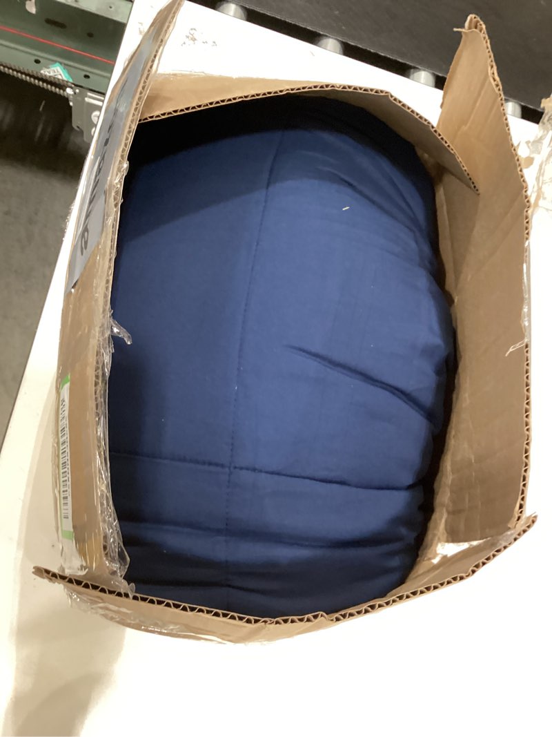 Condition photo showing As Is for Bedsure Comforter Duvet Insert - Quilted Comforters King Size, All Season Duvet, GentleSoft Down Alternative Bedding, with 8 Tabs, Gifts for Women/Men, Navy Blue, King 90 x 102 Inches Navy Blue King