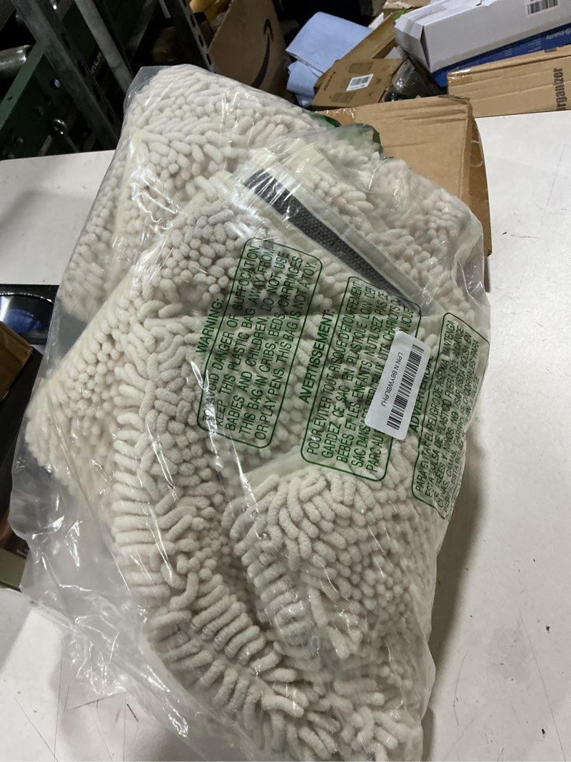Condition photo showing As Is for smiry bathroom rugs sets 2 piece, soft absorbent chenille machine washable non slip shaggy bath rug set for tub, shower, and floor (30x20+24x16, ivory) ivory rectangular 30" x 20"+24" x 16"