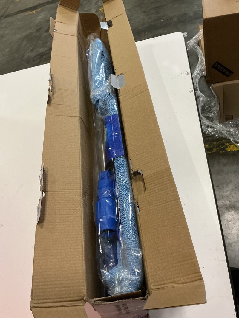 Condition photo showing Good Condition for mr.siga professional microfiber mop for hardwood, laminate, tile floor cleaning, stainless steel telescopic handle - 3 reusable flat mop refills and 1 dirt removal scrubber included blue