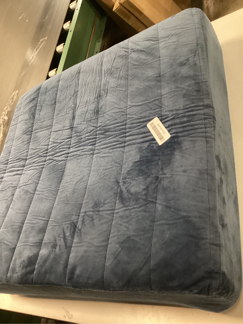 Condition photo showing As Is for MeMoreCool Square Floor Pillow for Adults and Kids, Large Meditation Cushion with Thick Foam and Washable Tufted Cover, 24-Inch Navy Seat for Yoga and Sitting 24 Inch Navy Blue 1