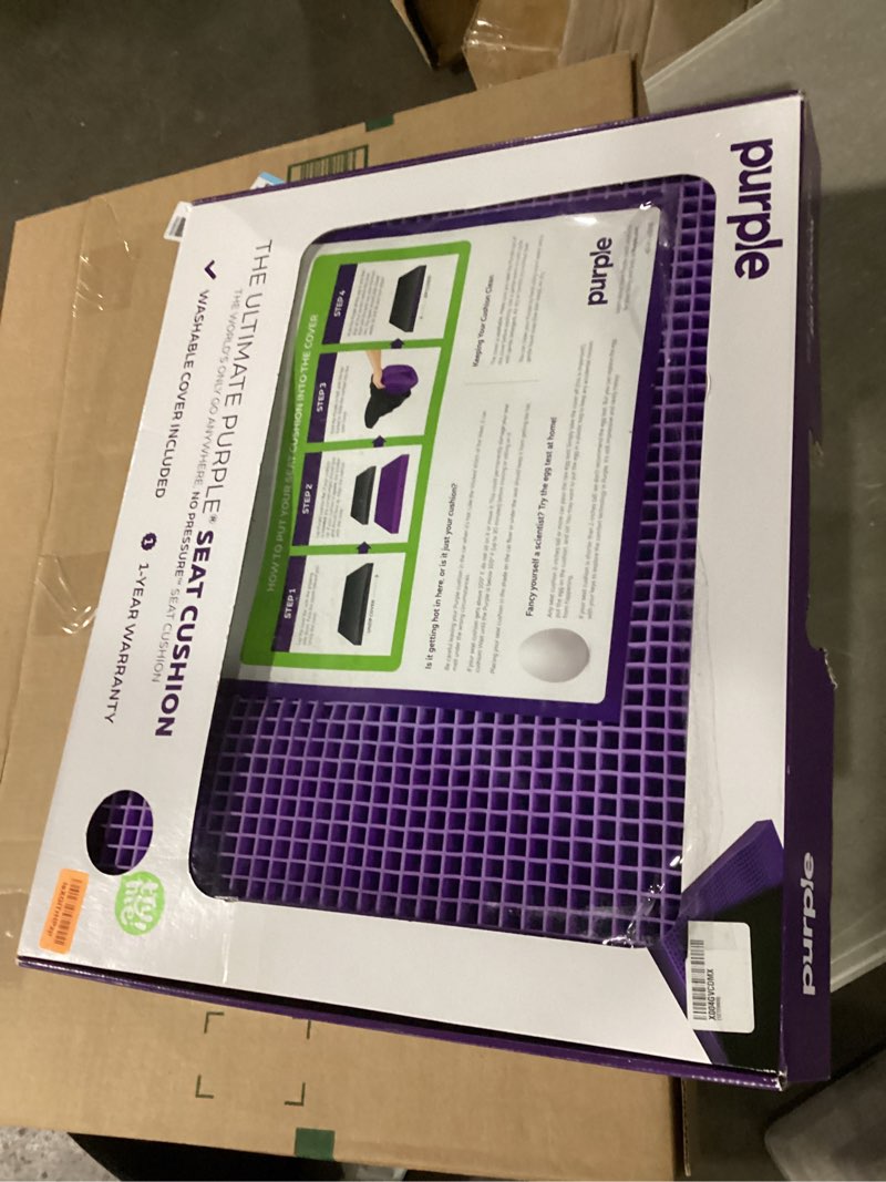 Condition photo showing Good Condition for purple ultimate seat cushion | pressure reducing grid designed for ultimate comfort | designed for gaming | made in the usa