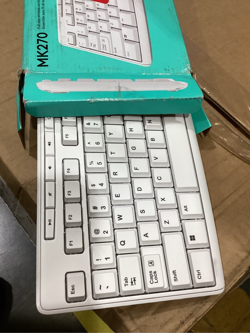 Condition photo showing Good Condition for logitech mk270 wireless keyboard and mouse combo for windows, 2.4 ghz wireless, compact mouse, 8 multimedia and shortcut keys, 2-year battery life, for pc, laptop - off white