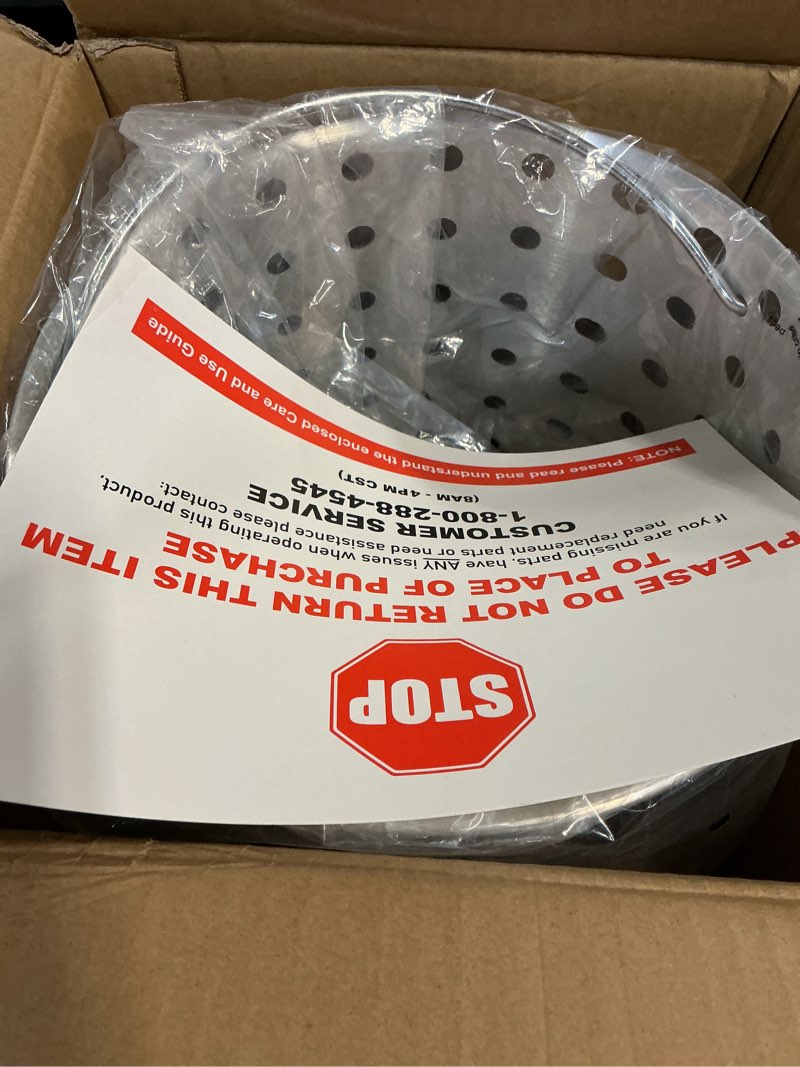 Condition photo showing New/Like New for chard afb-30 aluminum frying basket pots, 30-quart, stainless steel